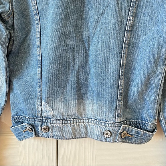 Zara Denim Cropped Jean Jacket Wash - Picture 9 of 13